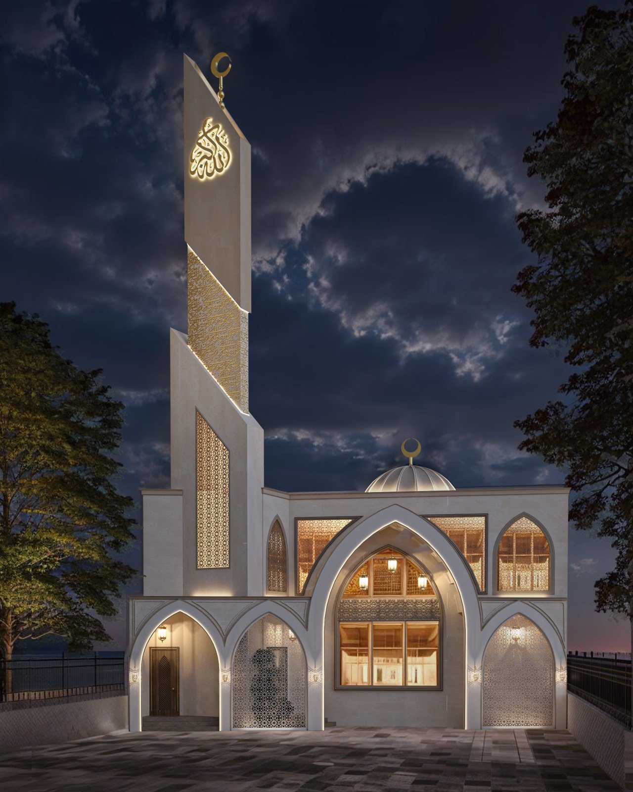Mosque architectural design view