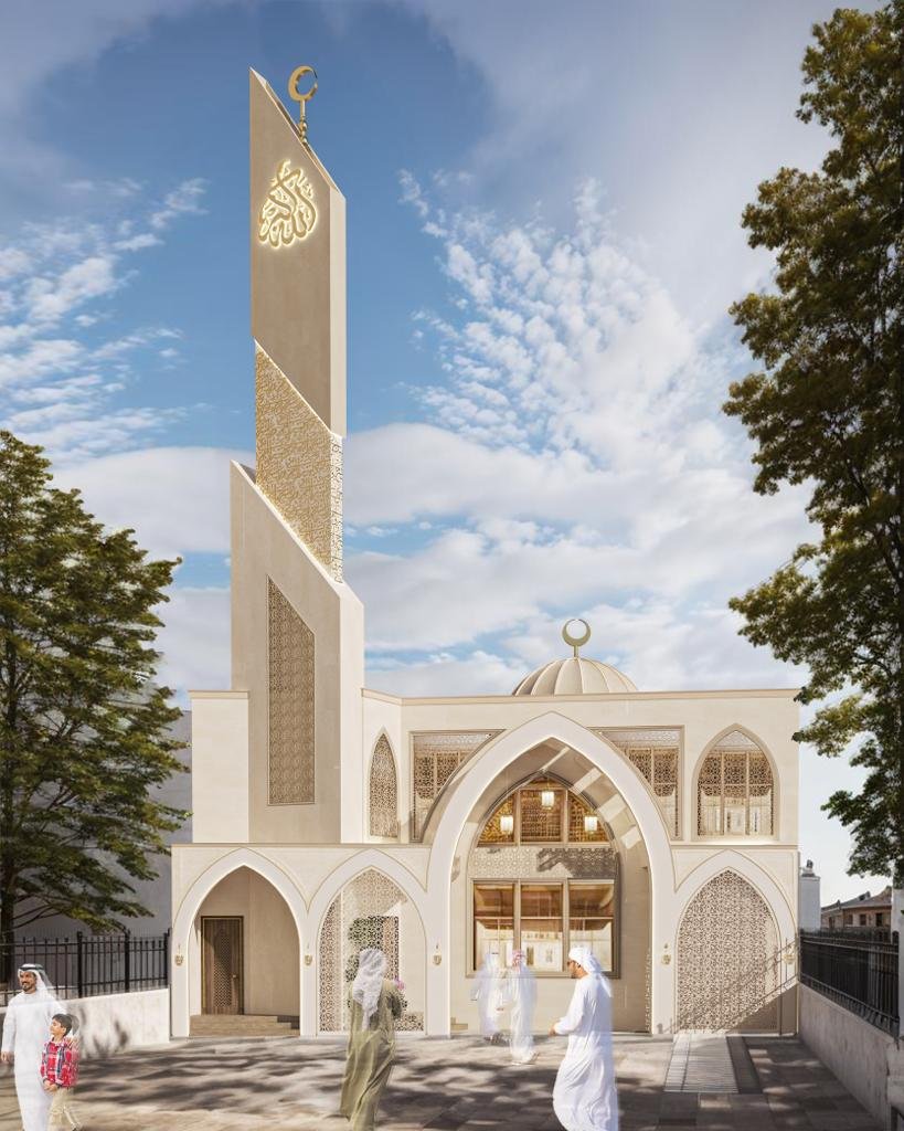 Mosque architectural exterior visualization
